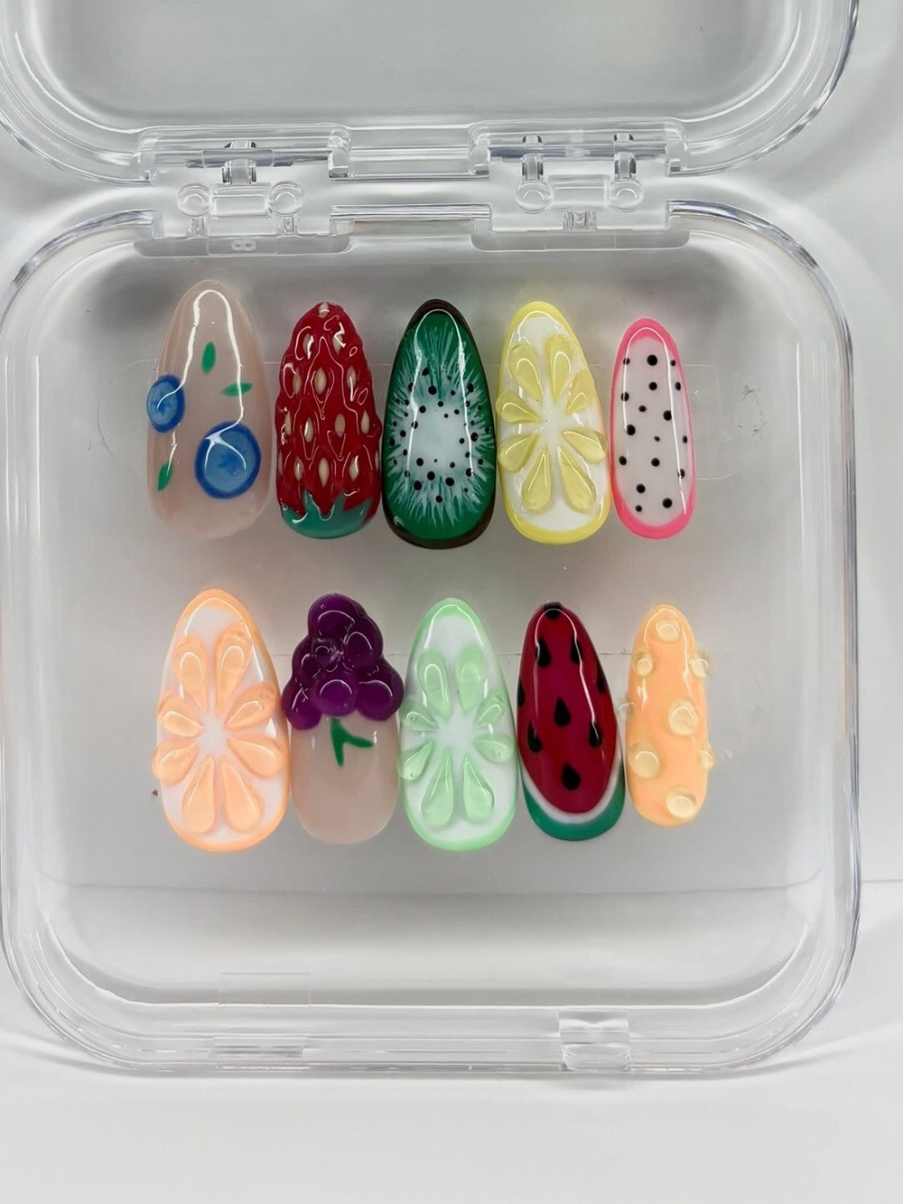 Kids Fruit-Themed Press-On Nails set - Multicolor
